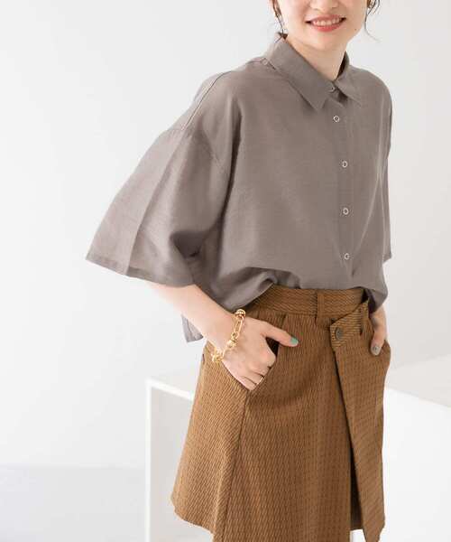 KBF（ケイビーエフ）の「リングドットショートシャツ（シャツ/ブラウス・レディース・ベージュ/ネイビー/モカ・ONE）」の22枚目の写真