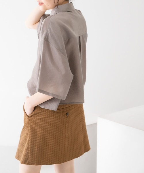 KBF（ケイビーエフ）の「リングドットショートシャツ（シャツ/ブラウス・レディース・ベージュ/ネイビー/モカ・ONE）」の21枚目の写真