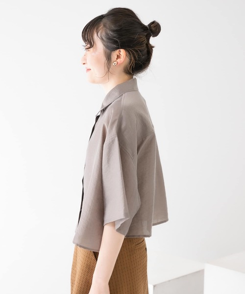 KBF（ケイビーエフ）の「リングドットショートシャツ（シャツ/ブラウス・レディース・ベージュ/ネイビー/モカ・ONE）」の15枚目の写真