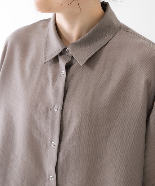 KBF（ケイビーエフ）の「リングドットショートシャツ（シャツ/ブラウス・レディース・ベージュ/ネイビー/モカ・ONE）」の13枚目の写真