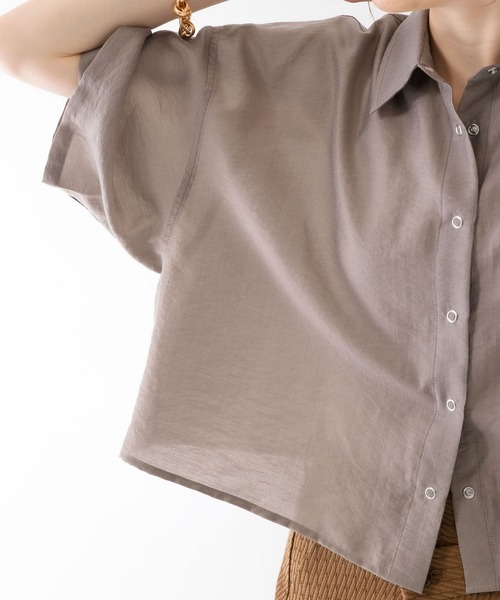 KBF（ケイビーエフ）の「リングドットショートシャツ（シャツ/ブラウス・レディース・ベージュ/ネイビー/モカ・ONE）」の10枚目の写真