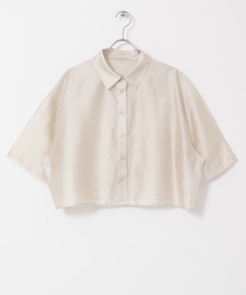 KBF（ケイビーエフ）の「リングドットショートシャツ（シャツ/ブラウス・レディース・ベージュ/ネイビー/モカ・ONE）」の7枚目の写真