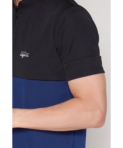 HIGH STREET(ハイストリート)の「HIGH ST. GOLF∴バイカラー 半袖スタンドハーフジップシャツ(Tシャツ/カットソー・メンズ・ブラック/ホワイト/ネイビー・M/L/LL/S)」の20枚目の写真