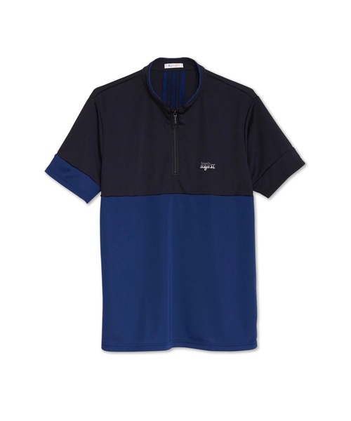 HIGH STREET(ハイストリート)の「HIGH ST. GOLF∴バイカラー 半袖スタンドハーフジップシャツ(Tシャツ/カットソー・メンズ・ブラック/ホワイト/ネイビー・M/L/LL/S)」の7枚目の写真