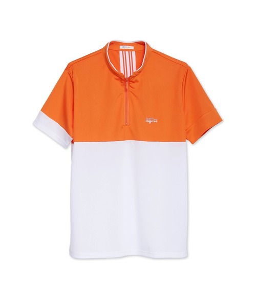 HIGH STREET(ハイストリート)の「HIGH ST. GOLF∴バイカラー 半袖スタンドハーフジップシャツ(Tシャツ/カットソー・メンズ・ブラック/ホワイト/ネイビー・M/L/LL/S)」の5枚目の写真