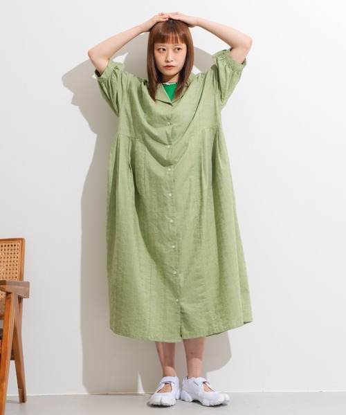 MERLOT(メルロー)の「ジオメトリック刺繍シャツワンピース(シャツワンピース・レディース・ライトブルー/ブラック/ミント・FREE)」の12枚目の写真