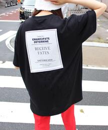 BACKカラーBOXロゴチュニックTシャツ