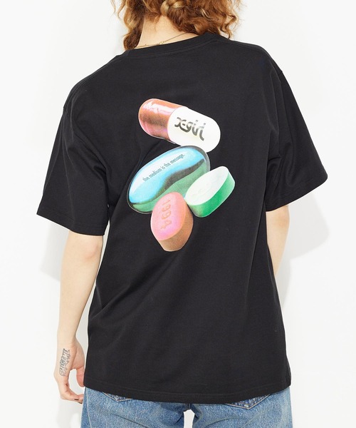 X-girl（エックスガール）の「PILLS S/S TEE/バックプリント T
