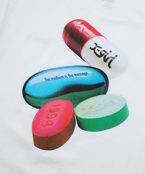 X-girl(エックスガール)の「PILLS S/S TEE/バックプリント Tシャツ(Tシャツ/カットソー・レディース・グリーン/ホワイト/ブラック・XL/S/M/L)」の14枚目の写真