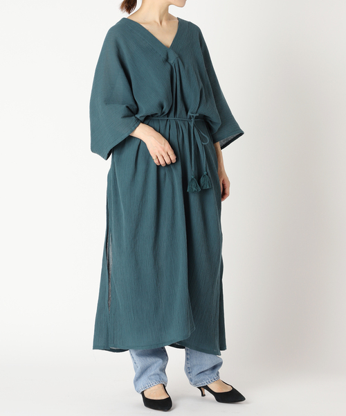 IENA LA BOUCLE(イエナラブークル)の「IENA LA BOUCLE IND 楊柳カフタンワンピース(ワンピース・レディース・グリーン/レッド・FREE)」の19枚目の写真