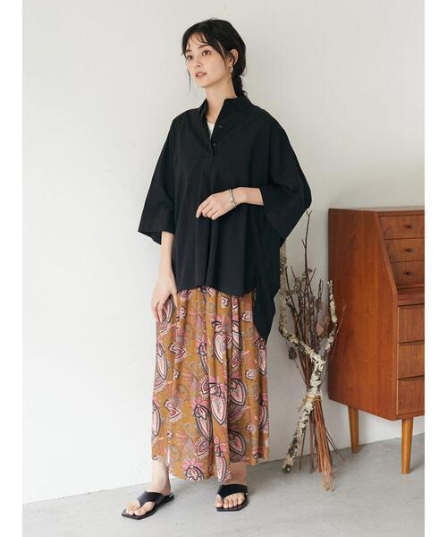 CRAFT STANDARD BOUTIQUE(クラフトスタンダードブティック)の「スキッパーサイドスリットチュニック *◆(シャツ/ブラウス・レディース・ブラック/オフホワイト/オレンジ・FREE)」の22枚目の写真