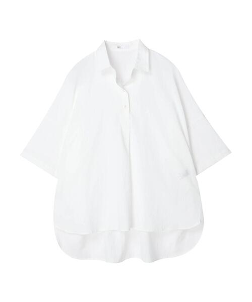 CRAFT STANDARD BOUTIQUE(クラフトスタンダードブティック)の「スキッパーサイドスリットチュニック *◆(シャツ/ブラウス・レディース・ブラック/オフホワイト/オレンジ・FREE)」の6枚目の写真