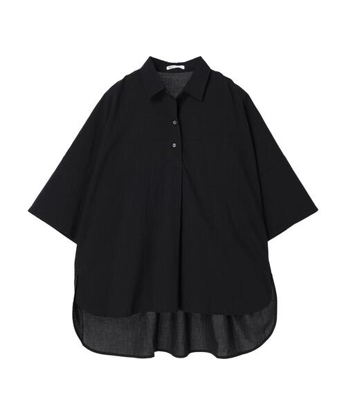 CRAFT STANDARD BOUTIQUE(クラフトスタンダードブティック)の「スキッパーサイドスリットチュニック *◆(シャツ/ブラウス・レディース・ブラック/オフホワイト/オレンジ・FREE)」の5枚目の写真