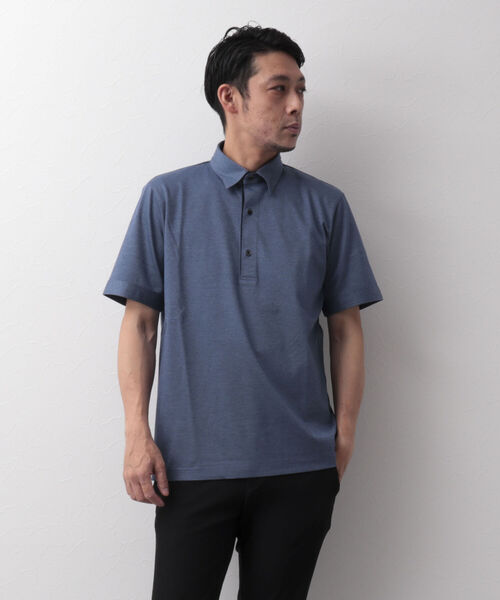 Stutostein Nolley's（シュテットシュタインノーリーズ）の「下前配色ポロシャツ（オシャレなクールビズポロ）（ポロシャツ・メンズ・ブルー/ホワイト系その他2/ネイビー・S/M/XL/L）」の6枚目の写真