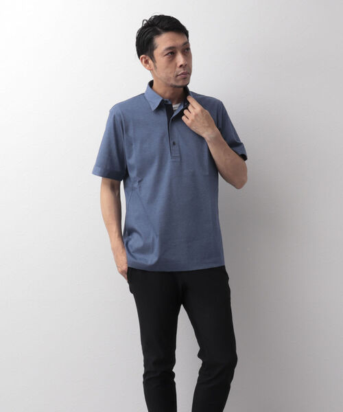 Stutostein Nolley's（シュテットシュタインノーリーズ）の「下前配色ポロシャツ（オシャレなクールビズポロ）（ポロシャツ・メンズ・ブルー/ホワイト系その他2/ネイビー・S/M/XL/L）」の15枚目の写真