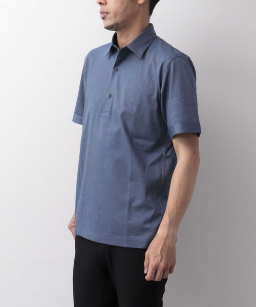 Stutostein Nolley's（シュテットシュタインノーリーズ）の「下前配色ポロシャツ（オシャレなクールビズポロ）（ポロシャツ・メンズ・ブルー/ホワイト系その他2/ネイビー・S/M/XL/L）」の12枚目の写真