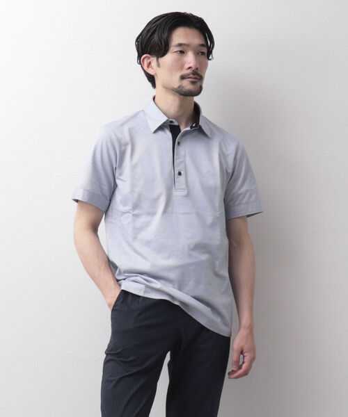 Stutostein Nolley's（シュテットシュタインノーリーズ）の「下前配色ポロシャツ（オシャレなクールビズポロ）（ポロシャツ・メンズ・ブルー/ホワイト系その他2/ネイビー・S/M/XL/L）」の19枚目の写真