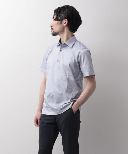 Stutostein Nolley's（シュテットシュタインノーリーズ）の「下前配色ポロシャツ（オシャレなクールビズポロ）（ポロシャツ・メンズ・ブルー/ホワイト系その他2/ネイビー・S/M/XL/L）」の16枚目の写真