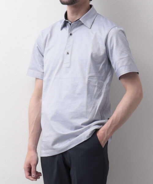 Stutostein Nolley's（シュテットシュタインノーリーズ）の「下前配色ポロシャツ（オシャレなクールビズポロ）（ポロシャツ・メンズ・ブルー/ホワイト系その他2/ネイビー・S/M/XL/L）」の10枚目の写真