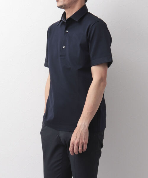 Stutostein Nolley's（シュテットシュタインノーリーズ）の「下前配色ポロシャツ（オシャレなクールビズポロ）（ポロシャツ・メンズ・ブルー/ホワイト系その他2/ネイビー・S/M/XL/L）」の20枚目の写真