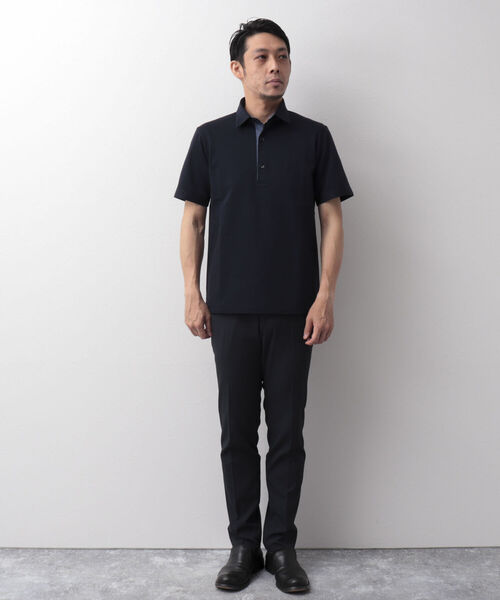 Stutostein Nolley's（シュテットシュタインノーリーズ）の「下前配色ポロシャツ（オシャレなクールビズポロ）（ポロシャツ・メンズ・ブルー/ホワイト系その他2/ネイビー・S/M/XL/L）」の17枚目の写真