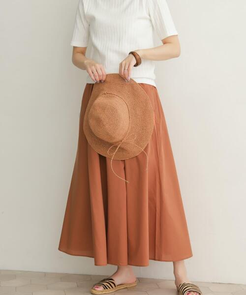 URBAN RESEARCH DOORS（アーバンリサーチドアーズ）の「リヨセルコットンギャザースカート（スカート・レディース・ブルー/オレンジ/ブラック・MEDIUM）」の3枚目の写真