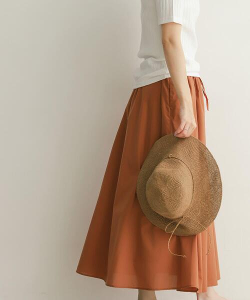 URBAN RESEARCH DOORS（アーバンリサーチドアーズ）の「リヨセルコットンギャザースカート（スカート・レディース・ブルー/オレンジ/ブラック・MEDIUM）」の16枚目の写真