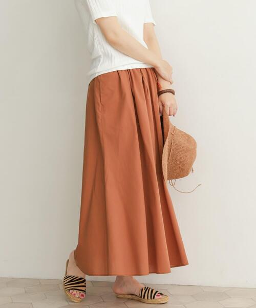 URBAN RESEARCH DOORS（アーバンリサーチドアーズ）の「リヨセルコットンギャザースカート（スカート・レディース・ブルー/オレンジ/ブラック・MEDIUM）」の20枚目の写真