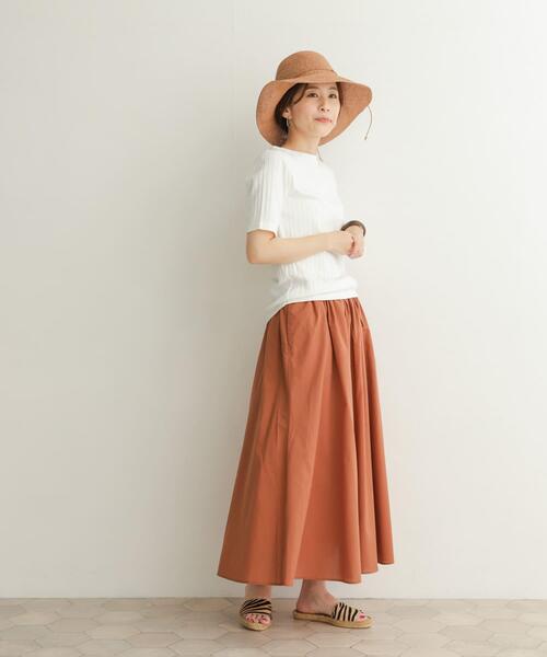 URBAN RESEARCH DOORS（アーバンリサーチドアーズ）の「リヨセルコットンギャザースカート（スカート・レディース・ブルー/オレンジ/ブラック・MEDIUM）」の10枚目の写真