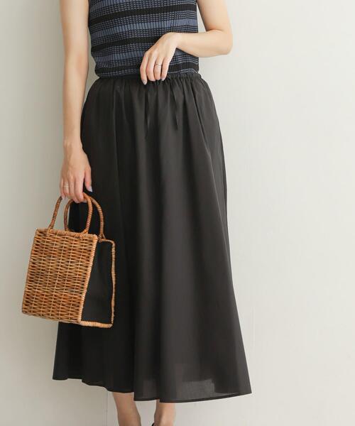 URBAN RESEARCH DOORS（アーバンリサーチドアーズ）の「リヨセルコットンギャザースカート（スカート・レディース・ブルー/オレンジ/ブラック・MEDIUM）」の15枚目の写真