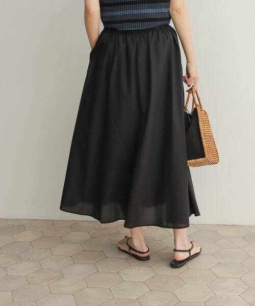 URBAN RESEARCH DOORS（アーバンリサーチドアーズ）の「リヨセルコットンギャザースカート（スカート・レディース・ブルー/オレンジ/ブラック・MEDIUM）」の7枚目の写真