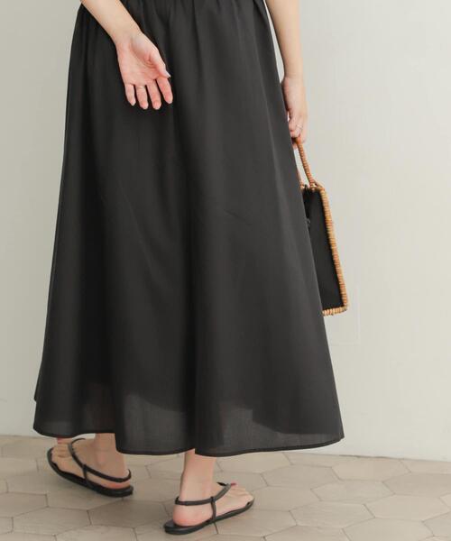 URBAN RESEARCH DOORS（アーバンリサーチドアーズ）の「リヨセルコットンギャザースカート（スカート・レディース・ブルー/オレンジ/ブラック・MEDIUM）」の8枚目の写真