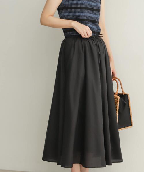 URBAN RESEARCH DOORS（アーバンリサーチドアーズ）の「リヨセルコットンギャザースカート（スカート・レディース・ブルー/オレンジ/ブラック・MEDIUM）」の9枚目の写真