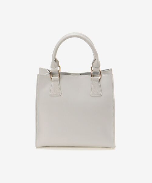 MAJESTIC LEGON（マジェスティックレゴン）の「スクエアバイカラーバッグ（ハンドバッグ・レディース・ブラック/グレー/アイボリー・FREE）」の12枚目の写真