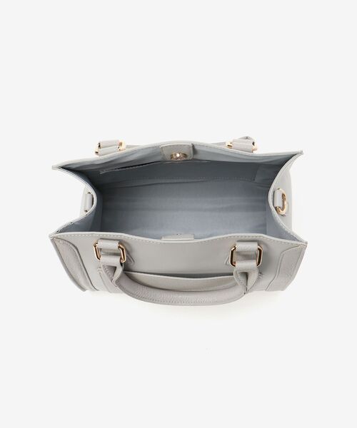 MAJESTIC LEGON（マジェスティックレゴン）の「スクエアバイカラーバッグ（ハンドバッグ・レディース・ブラック/グレー/アイボリー・FREE）」の4枚目の写真