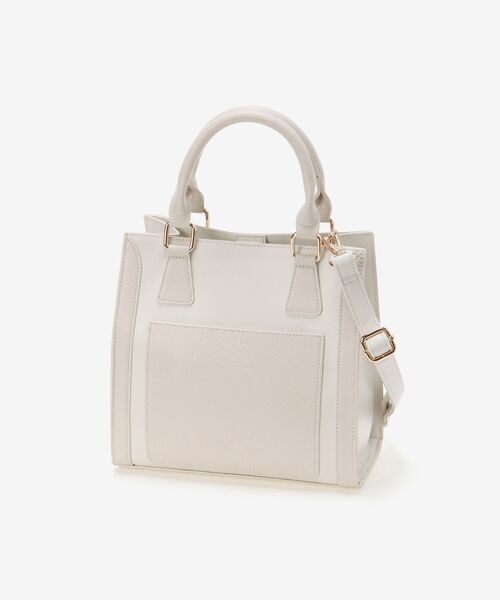 MAJESTIC LEGON（マジェスティックレゴン）の「スクエアバイカラーバッグ（ハンドバッグ・レディース・ブラック/グレー/アイボリー・FREE）」の15枚目の写真