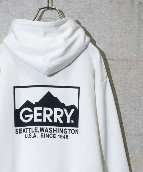 GERRY(ジェリー)の「【ag】〔GERRY/ジェリー〕 裏毛 ロゴ刺繍 フーデットパーカー(パーカー・メンズ・パープル/ホワイト/ブラック/アッシュグレー・LARGE/MEDIUM/X-LARGE)」の2枚目の写真