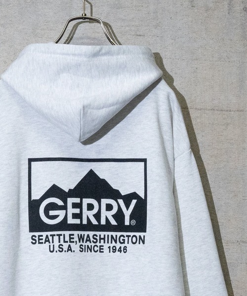 GERRY(ジェリー)の「【ag】〔GERRY/ジェリー〕 裏毛 ロゴ刺繍 フーデットパーカー(パーカー・メンズ・パープル/ホワイト/ブラック/アッシュグレー・LARGE/MEDIUM/X-LARGE)」の1枚目の写真