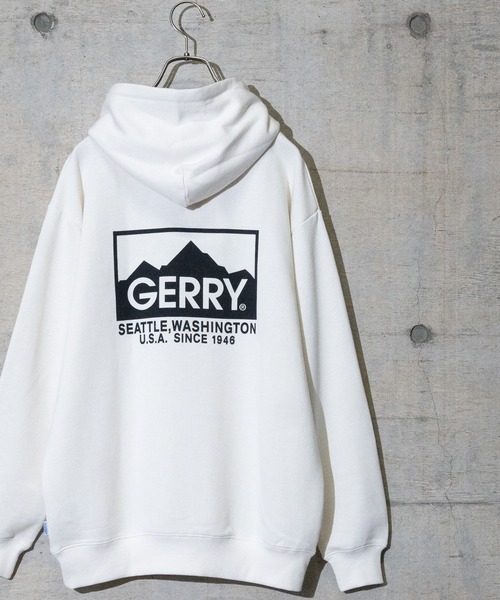 GERRY(ジェリー)の「【ag】〔GERRY/ジェリー〕 裏毛 ロゴ刺繍 フーデットパーカー(パーカー・メンズ・パープル/ホワイト/ブラック/アッシュグレー・LARGE/MEDIUM/X-LARGE)」の7枚目の写真