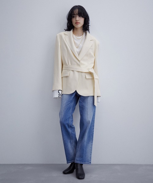 ADAM ET ROPE'（アダムエロペ）の「ボーイフレンドオーバージャケット（テーラードジャケット・レディース・ブラック系その他/ホワイト系その他2・FREE）」の7枚目の写真