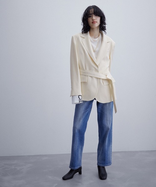 ADAM ET ROPE'（アダムエロペ）の「ボーイフレンドオーバージャケット（テーラードジャケット・レディース・ブラック系その他/ホワイト系その他2・FREE）」の19枚目の写真