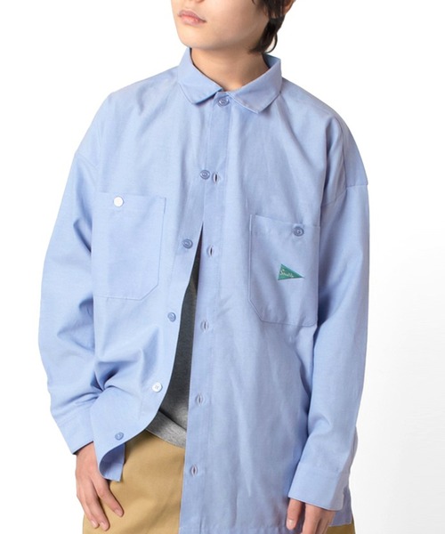 GLAZOS(グラソス)の「ビッグ長袖シャツ(シャツ/ブラウス・キッズ・ホワイト/ライトブルー/ブルー・140cm/150cm/160cm/170cm)」の2枚目の写真