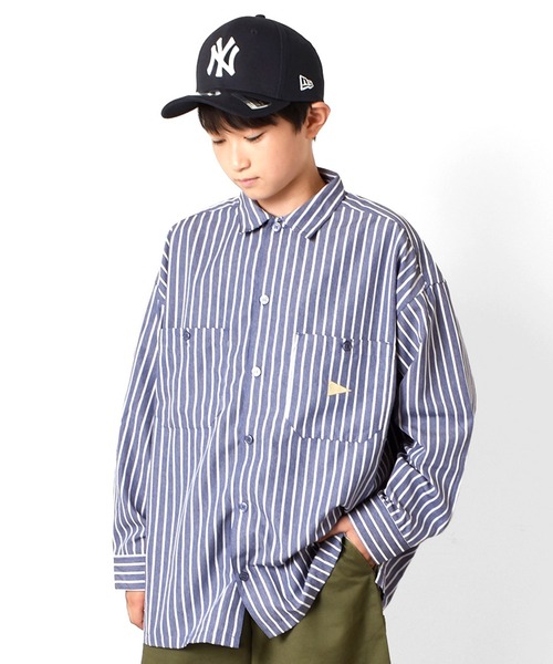 GLAZOS(グラソス)の「ビッグ長袖シャツ(シャツ/ブラウス・キッズ・ホワイト/ライトブルー/ブルー・140cm/150cm/160cm/170cm)」の6枚目の写真