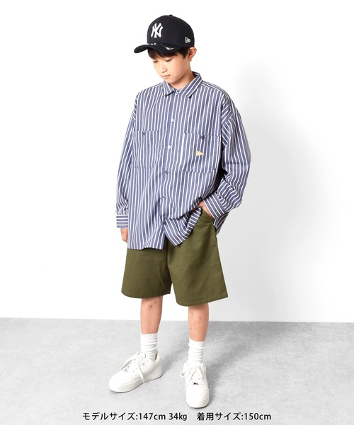 GLAZOS(グラソス)の「ビッグ長袖シャツ(シャツ/ブラウス・キッズ・ホワイト/ライトブルー/ブルー・140cm/150cm/160cm/170cm)」の7枚目の写真