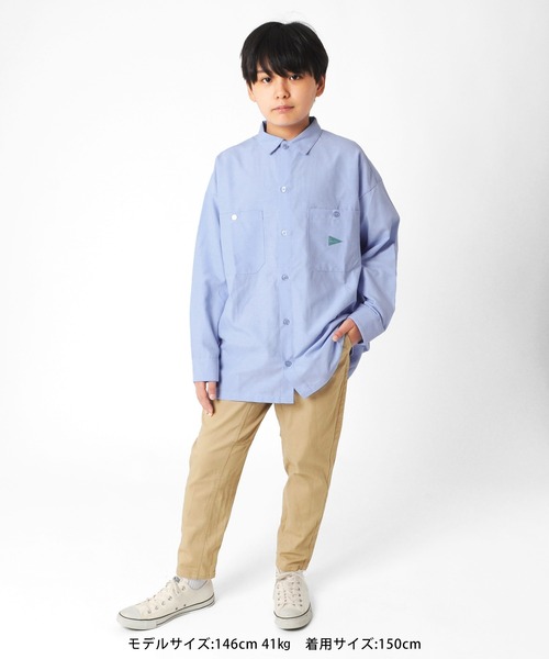 GLAZOS(グラソス)の「ビッグ長袖シャツ(シャツ/ブラウス・キッズ・ホワイト/ライトブルー/ブルー・140cm/150cm/160cm/170cm)」の11枚目の写真