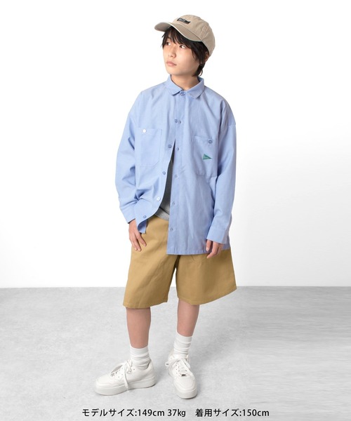 GLAZOS(グラソス)の「ビッグ長袖シャツ(シャツ/ブラウス・キッズ・ホワイト/ライトブルー/ブルー・140cm/150cm/160cm/170cm)」の10枚目の写真