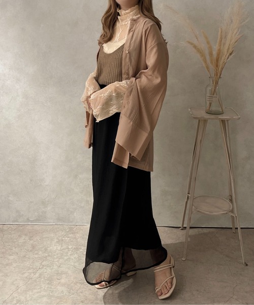 apres jour clair（アプレジュールクレア）の「【apres jour clair】レースシアートップス【ZOZOTOWN限定アイテム】（Tシャツ/カットソー・レディース・ベージュ/アイボリー/ブラック・フリー/X-LARGE）」の10枚目の写真