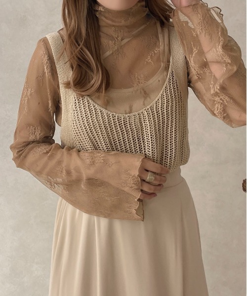 apres jour clair（アプレジュールクレア）の「【apres jour clair】レースシアートップス【ZOZOTOWN限定アイテム】（Tシャツ/カットソー・レディース・ベージュ/アイボリー/ブラック・フリー/X-LARGE）」の18枚目の写真