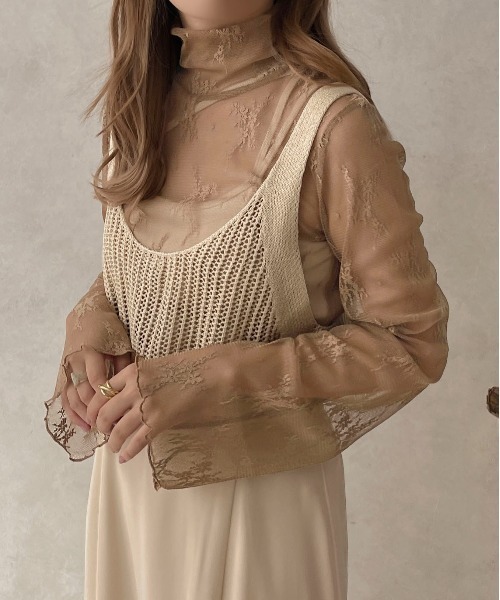 apres jour clair（アプレジュールクレア）の「【apres jour clair】レースシアートップス【ZOZOTOWN限定アイテム】（Tシャツ/カットソー・レディース・ベージュ/アイボリー/ブラック・フリー/X-LARGE）」の17枚目の写真