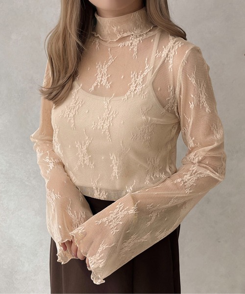 apres jour clair（アプレジュールクレア）の「【apres jour clair】レースシアートップス【ZOZOTOWN限定アイテム】（Tシャツ/カットソー・レディース・ベージュ/アイボリー/ブラック・フリー/X-LARGE）」の21枚目の写真